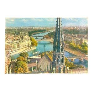 Vintage Paris Postcard Notre Dame View La Seine Sun Editions Michel Roux u